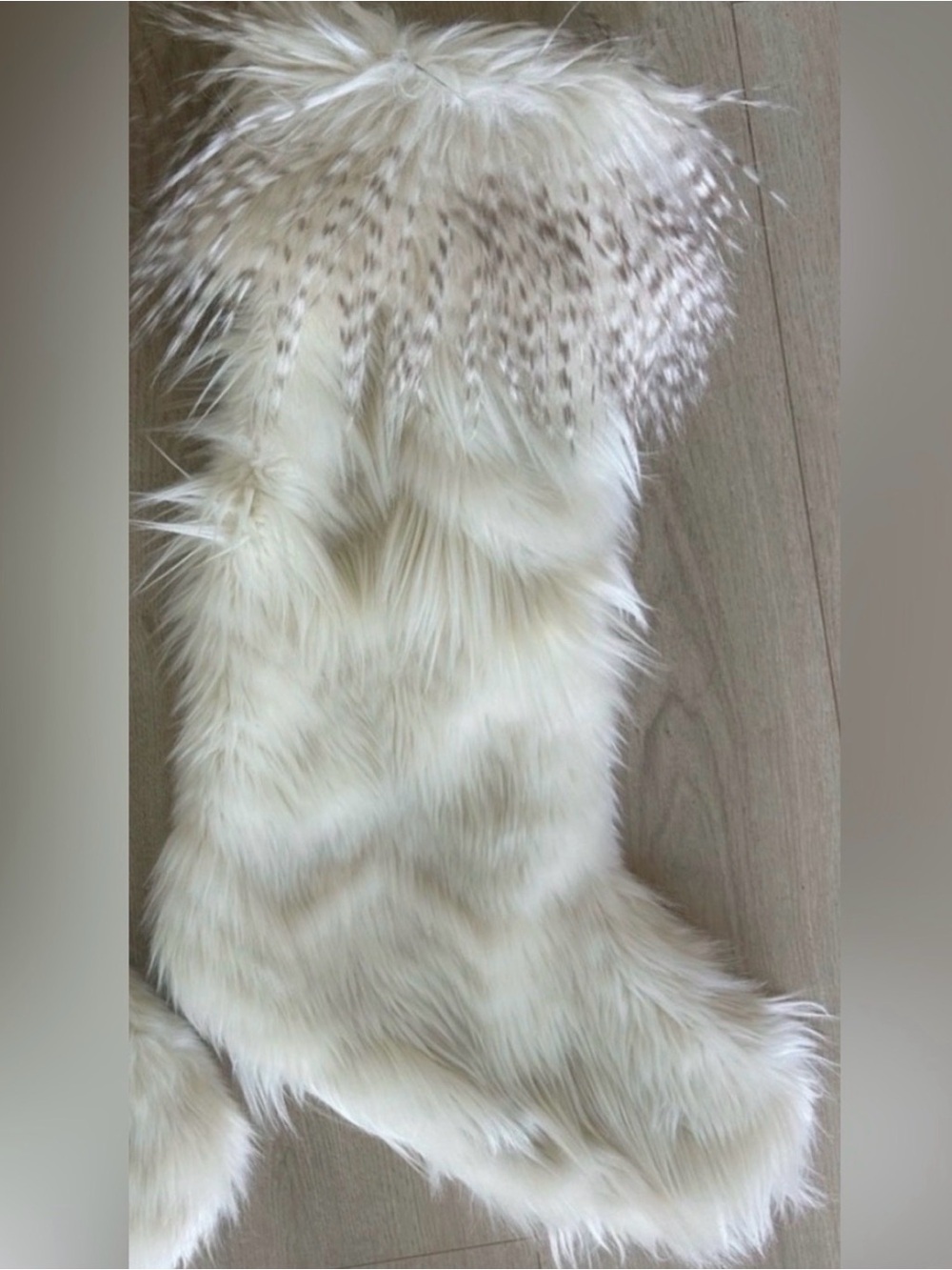 Anthro Anthropologie North Pole faux fur stocking